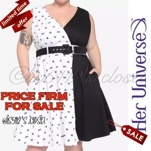 Her Universe Disney Star Wars Black & White Symbol Icons Retro Dress 5X fits 4X